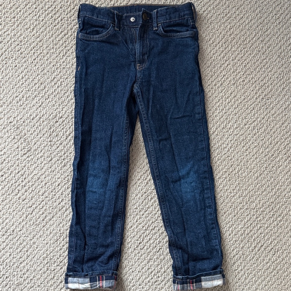 H&M Boys Dark Blue Slim Fit Fleece Lined Jeans